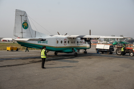 Day 1 of EBC Trek:  Our Flight to Luklaのeditorial素材