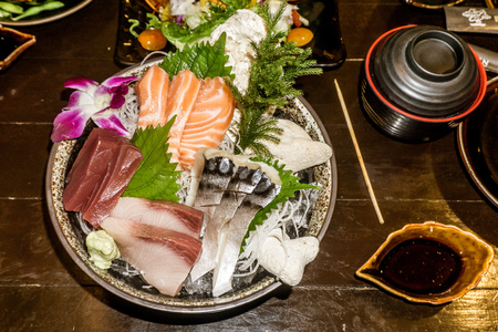 Bangkok, Thailand - sushi platterの写真素材