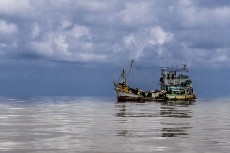 Similan Island, Thailand 3 day liveaboard SCUBA trip - boat in distanceのeditorial素材