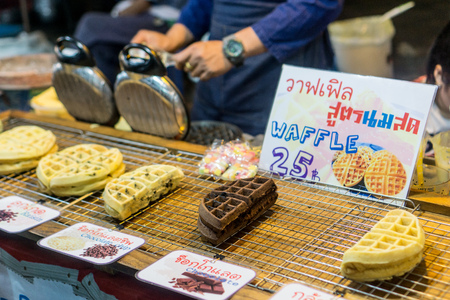 Chiang Rai, Thailand - street food wafflesの写真素材