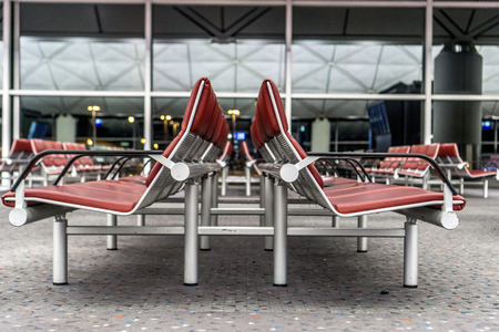 Empty seats at airport gateの写真素材
