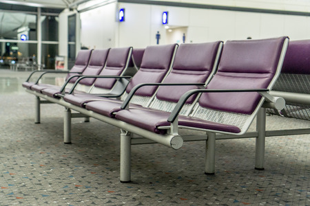 Empty seats at airport gateの写真素材