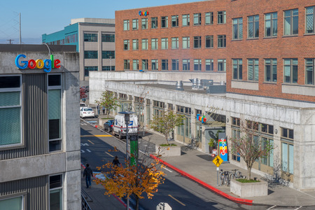 Just off the Freemont Bridge in Seattle, Washingtonのeditorial素材