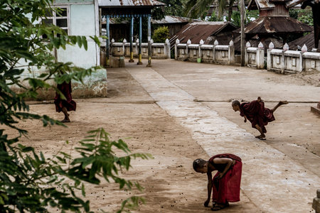Hsipaw 3-day Hike to Shan Villages - monk children at play