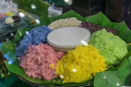 Chiang Rai, Thailand - colored sticky riceの写真素材
