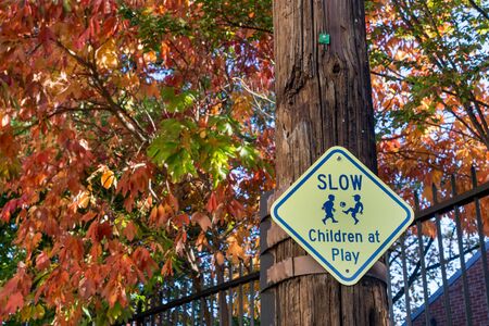 slow yellow signの写真素材