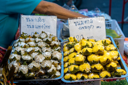 Rice based street food sold in Chiang Mai, Thailandの写真素材
