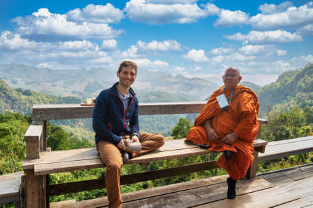 Visting Bon Jabo Village in northern Thailand between Pai and Mae Hong Sonのeditorial素材