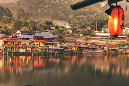 Visiting Ban Rak Thai along the Mae Hong Son Loop on border of Nothern Thailand and Myanmarのeditorial素材