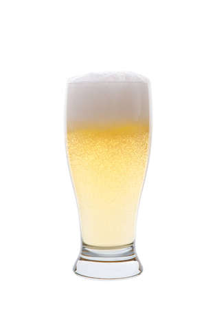A light pilsner beer isolated on a white background の写真素材