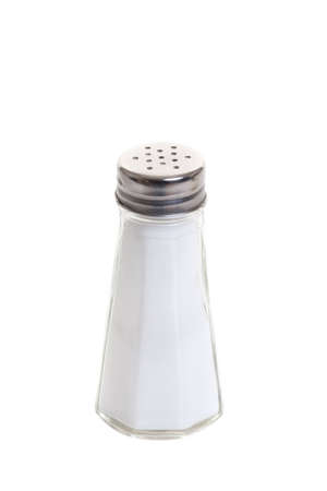 A single salt shaker on white background の写真素材