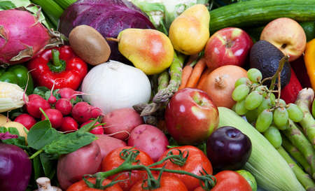Group of fruits and vegetables の写真素材