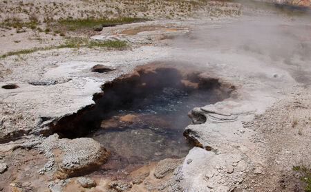 A geothermal spring at the Black Sand Basin.の写真素材