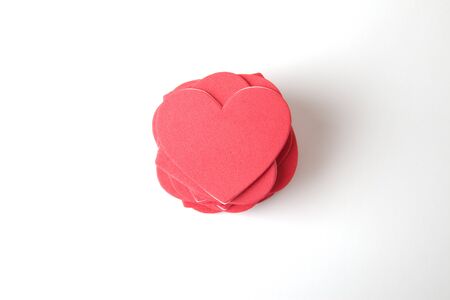 Foam hearts isolated on a white bakcground.の写真素材