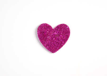 A glitter heart on a white background.の写真素材