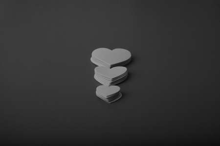 Valentine's Day hearts in black and white.の写真素材