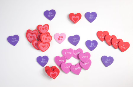 Valentine's Day Hearts on a white background.の写真素材