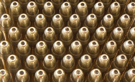 A top view of a group of bullets.