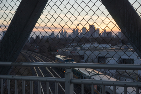 Toronto city skyline at sunsetの写真素材