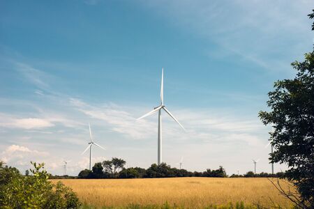 Wind Turbines, Wolfe Island, Ontarioの写真素材