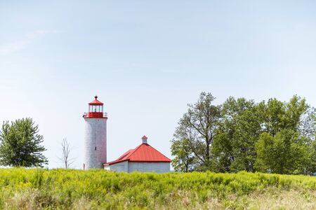Nine Mile Point lighthouse, Simcoe Island, Ontarioの写真素材