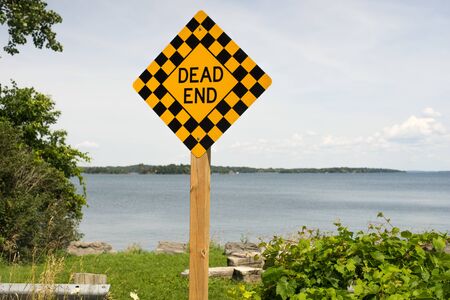 Sign at the end of the roadの写真素材