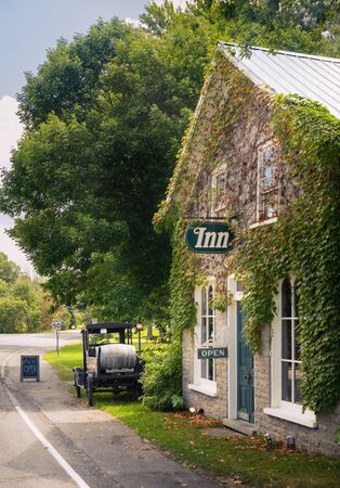 Country inn along side a rural roadの写真素材