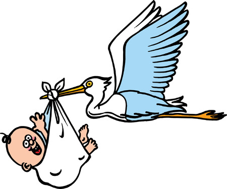 Delivering Babyのイラスト素材