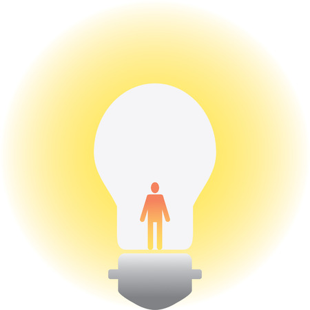 man in lightbulbのイラスト素材