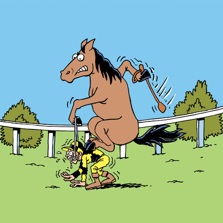 Jockey and Horseのイラスト素材