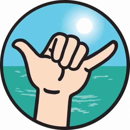 Hang Loose Hand Signalのイラスト素材