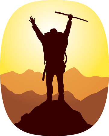 Hiker victoryのイラスト素材