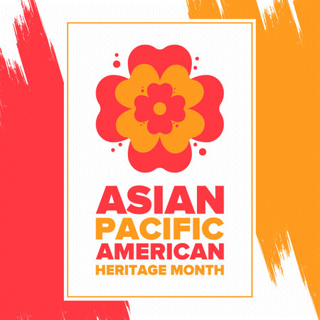 Asian Pacific American Heritage Month. Celebrated in May. It celebrates the culture, traditions and history of Asian Americans and Pacific Islanders in the United States. Vectorのイラスト素材