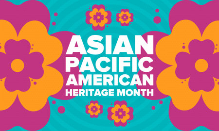 Asian Pacific American Heritage Month. Celebrated in May. It celebrates the culture, traditions and history of Asian Americans and Pacific Islanders in the United States. Vectorのイラスト素材