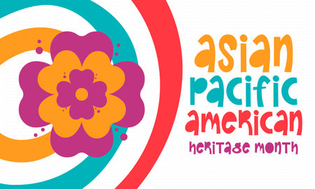 Asian Pacific American Heritage Month. Celebrated in May. It celebrates the culture, traditions and history of Asian Americans and Pacific Islanders in the United States. Vectorのイラスト素材