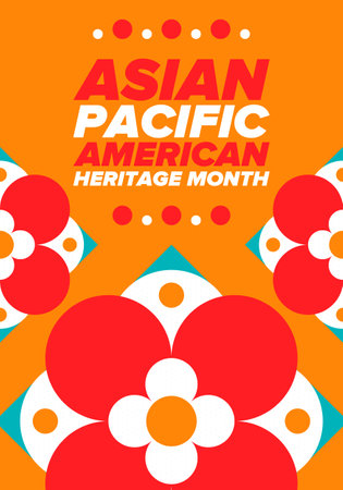 Asian Pacific American Heritage Month. Celebrated in May. It celebrates the culture, traditions and history of Asian Americans and Pacific Islanders in the United States. Vectorのイラスト素材