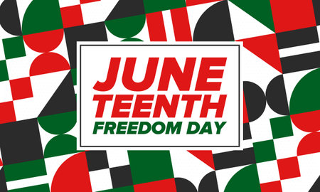 Juneteenth Independence Day. Freedom or Emancipation day. Annual american holiday, celebrated in June 19. African-American history and heritage. Poster, greeting card, bannerのイラスト素材