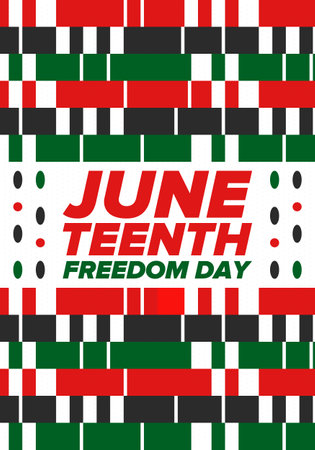 Juneteenth Independence Day. Freedom or Emancipation day. Annual american holiday, celebrated in June 19. African-American history and heritage. Poster, greeting card, bannerのイラスト素材