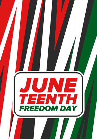 Juneteenth Independence Day. Freedom or Emancipation day. Annual american holiday, celebrated in June 19. African-American history and heritage. Poster, greeting card, bannerのイラスト素材