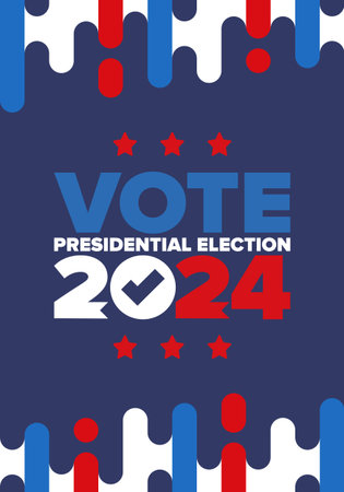 Presidential Election 2024 in United States. Vote day, November 5. US Election. Patriotic american...