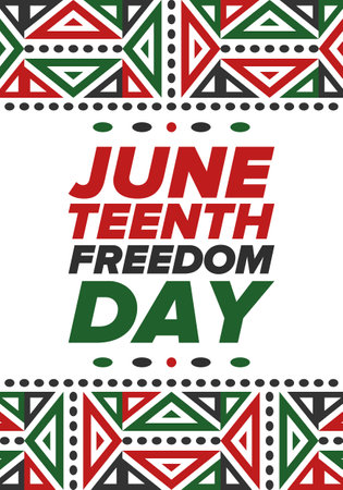 Juneteenth Independence Day. Freedom or Emancipation day. Annual american holiday, celebrated in June 19. African-American history and heritage. Vector posterのイラスト素材