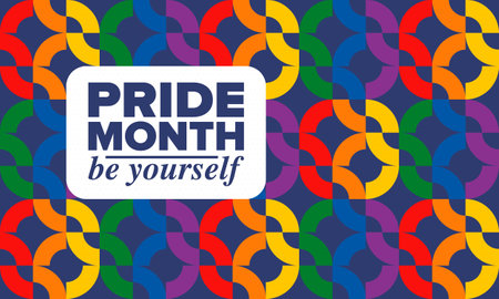 LGBT Pride Month in June. Lesbian Gay Bisexual Transgender. Celebrated annual. LGBT flag. Rainbow love concept. Human rights and tolerance. Poster, card, banner. Vectorのイラスト素材