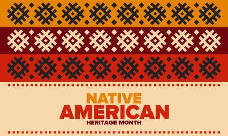 Native American Heritage Month in November. American Indian culture. Celebrate annual in United...