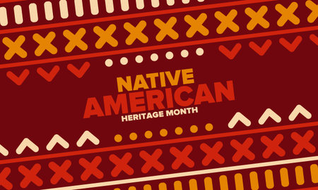 Native American Heritage Month in November. American Indian culture. Celebrate annual in United...
