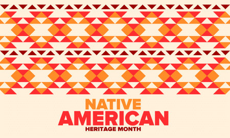 Native American Heritage Month in November. American Indian culture. Celebrate annual in United States. Tradition pattern. Poster, card, banner and background. Vector ornamentのイラスト素材