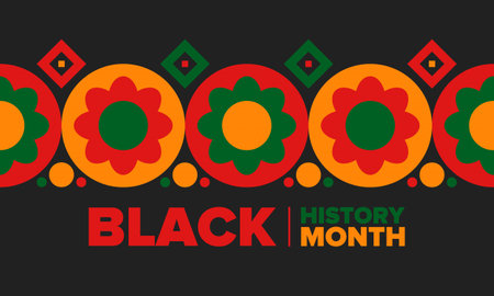 Black History Month. African American History. Celebrated annual. In February in United States and Canada. In October in Great Britain. Poster, card, banner. Vector illustrationのイラスト素材