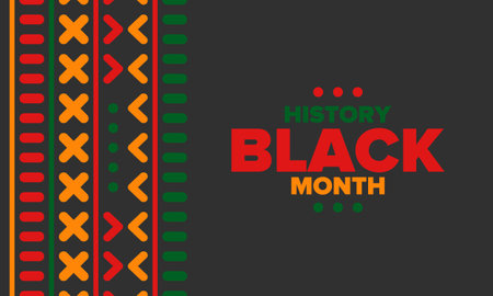 Black History Month. African American History. Celebrated annual. In February in United States and Canada. In October in Great Britain. Poster, card, banner. Vector illustrationのイラスト素材