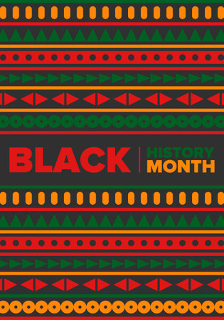 Black History Month. African American History. Celebrated annual. In February in United States and Canada. In October in Great Britain. Poster, card, banner. Vector illustrationのイラスト素材