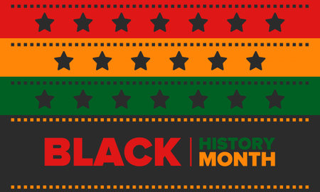 Black History Month. African American History. Celebrated annual. In February in United States and Canada. In October in Great Britain. Poster, card, banner. Vector illustrationのイラスト素材