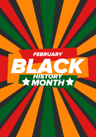 Black History Month. African American History. Celebrated annual. In February in United States and Canada. In October in Great Britain. Poster, card, banner. Vector illustrationのイラスト素材